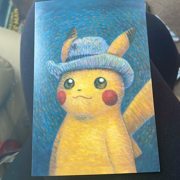 Authentic Pokémon center pikachu Van Gogh post card